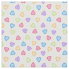 Colorful Love Hearts Pattern Stof