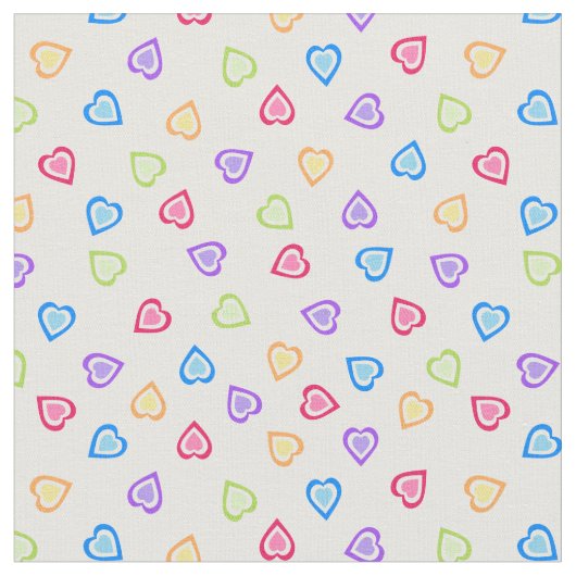 Colorful Love Hearts Pattern Stof (Close Up)