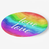 Colorful Love is Love Rainbow Papieren Bordje (Gekanteld)