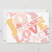 Colorful Love Peace Joy and Baby Kisses Letters Kaart (Achterkant)