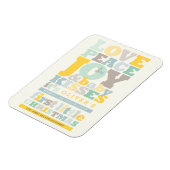 Colorful Love Peace Joy and Baby Kisses Letters Magneet (Linkerzijde)