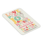 Colorful Love Peace Joy and Baby Kisses Letters Magneet (Rechterzijde)