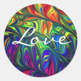 Colorful Love Ronde Sticker