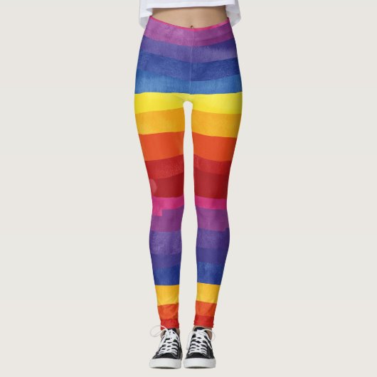 Colorful Love Stripes Leggings (Voorkant)
