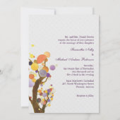Colorful Love Trees Modern Wedding Kaart (Achterkant)
