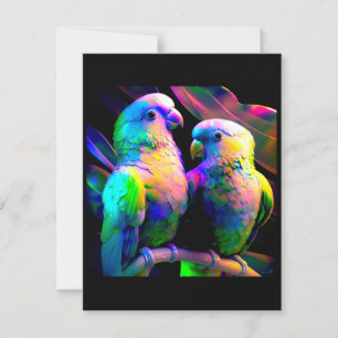 COLORFUL LOVEBIRD, CUTE LOVEBIRD, NOTITIEKAARTJE