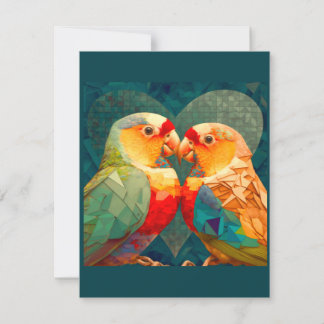 COLORFUL LOVEBIRD, KUSTVLOOT VOGELS NOTITIEKAARTJE