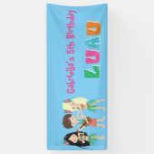 Colorful Luau Kinder Party Banner (Verticaal)