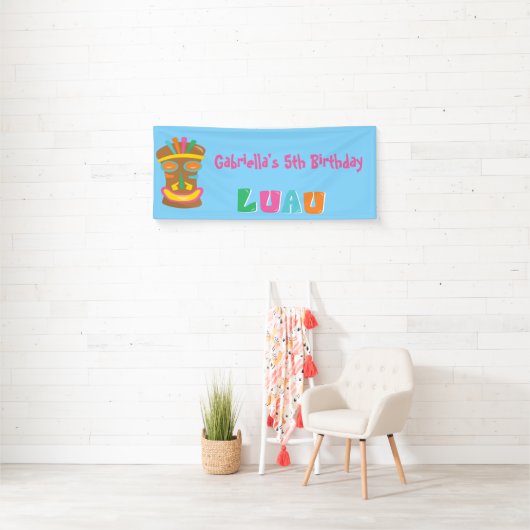 Colorful Luau Party Tiki Banner (Insitu)