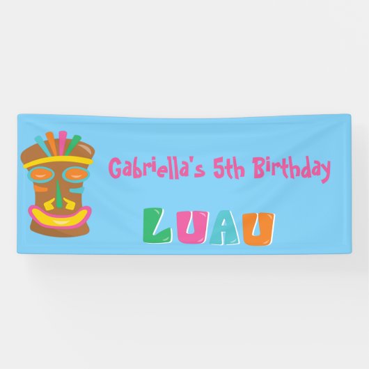 Colorful Luau Party Tiki Banner (Horizontaal)