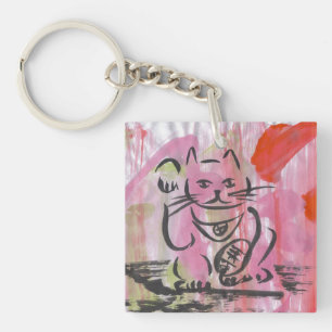 Colorful Lucky Cat Japans Maneki Neko Sleutelhange Sleutelhanger