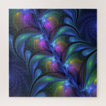 Colorful Luminous Abstract Blue Pink Green Fractal