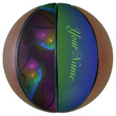 Colorful Luminous Abstract Modern Fractal Art Name Basketbal (Verticaal)