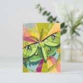 Colorful Luna Moth Painting Briefkaart (Staand voorkant)