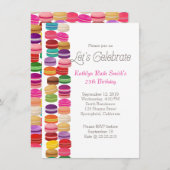 Colorful Macaron Birthday Uitnodiging (Voorkant / Achterkant)