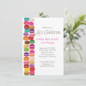 Colorful Macaron Birthday Uitnodiging (Staand voorkant)