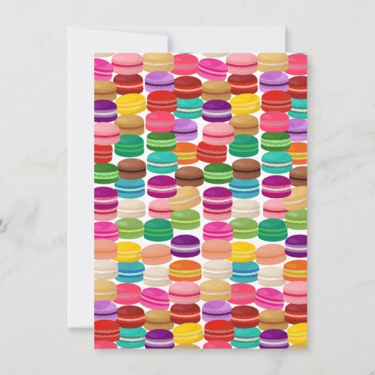 Colorful Macaron Birthday Uitnodiging (Achterkant)