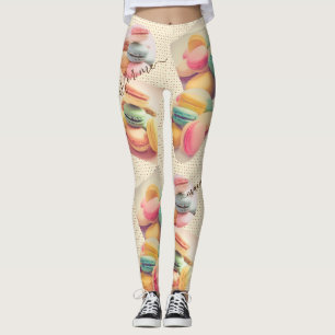Colorful Macaron Macaroon Sweet French Pastry Leggings