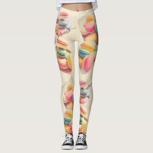 Colorful Macaron Macaroon Sweet French Pastry Leggings (Voorkant)
