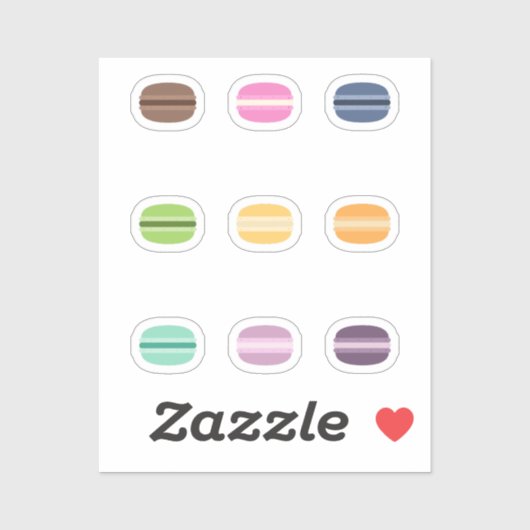 Colorful Macaron Set Stickers (Vel)