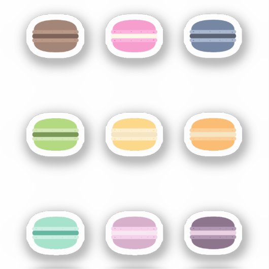Colorful Macaron Set Stickers (Voorkant)