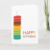 Colorful Macaron Stack Happy Birthday  – Modern Kaart (Voorkant)