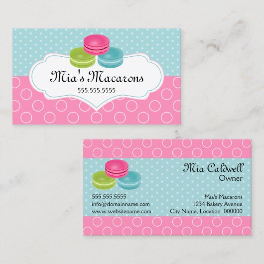 Colorful Macarons Bakery Visitekaartje (Voorkant / Achterkant)