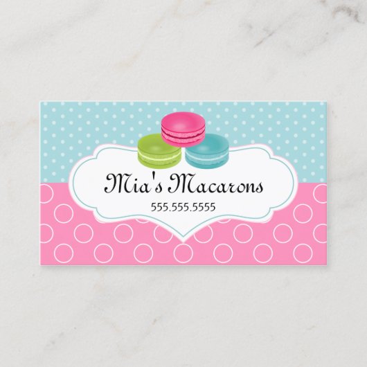 Colorful Macarons Bakery Visitekaartje (Voorkant)