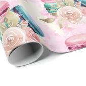 Colorful Macarons en het Patroon van de Waterverf  Cadeaupapier (Rol Hoek)