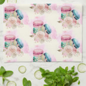 Colorful Macarons en het Patroon van de Waterverf  Theedoek (Gevouwen)