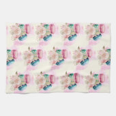 Colorful Macarons en het Patroon van de Waterverf  Theedoek (Horizontaal)