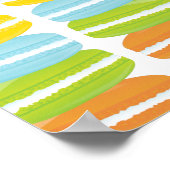 Colorful Macarons Stack Patroon Poster (Hoek)