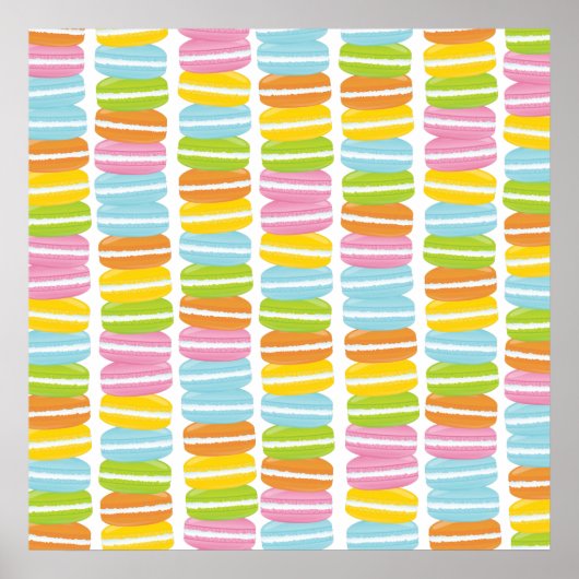 Colorful Macarons Stack Patroon Poster (Voorkant)