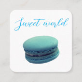 Colorful Macarons Sweets Qr Code Modern Square Vierkante Visitekaartje (Voorkant)