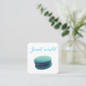 Colorful Macarons Sweets Qr Code Modern Square Vierkante Visitekaartje (Staand voorkant)