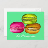 Colorful Macarons waterverf art funky Briefkaart (Voorkant / Achterkant)