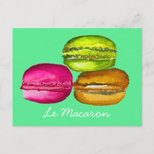 Colorful Macarons waterverf art funky Briefkaart (Voorkant)