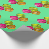 Colorful Macarons waterverf art funky Cadeaupapier (Hoek)