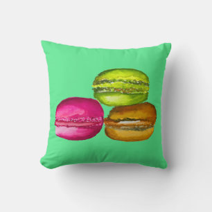 Colorful Macarons waterverf art funky Kussen