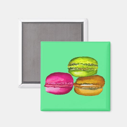 Colorful Macarons waterverf art funky Magneet (Voorkant / Achterkant)