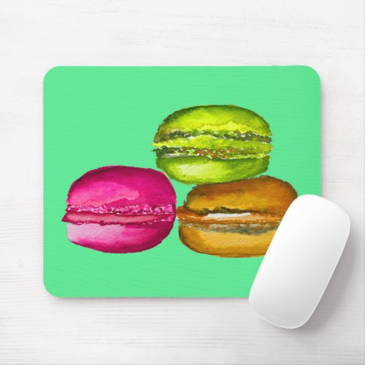Colorful Macarons waterverf art funky Muismat (Met muis)
