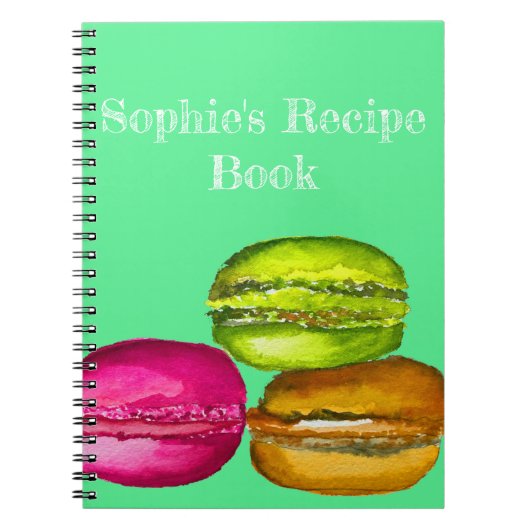 Colorful Macarons waterverf art funky Notitieboek (Voorkant)
