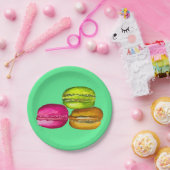 Colorful Macarons waterverf art funky Papieren Bordje (Feest)