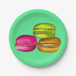 Colorful Macarons waterverf art funky Papieren Bordje