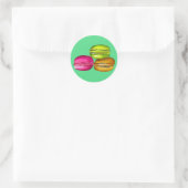 Colorful Macarons waterverf art funky Ronde Sticker (Tas)