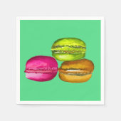 Colorful Macarons waterverf art funky Servet (Voorkant)