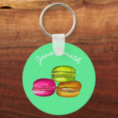 Colorful Macarons waterverf art funky Sleutelhanger (Voorkant)