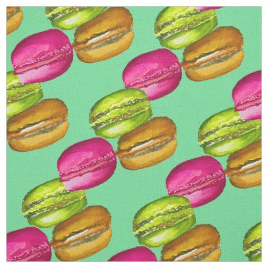 Colorful Macarons waterverf art funky Stof (Swatch)
