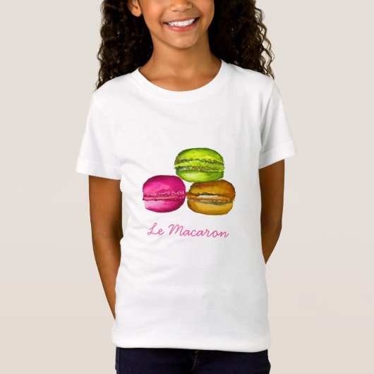 Colorful Macarons waterverf art funky T-shirt (Voorkant)