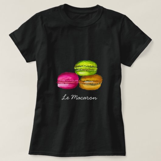 Colorful Macarons waterverf art funky T-shirt (Design voorkant)